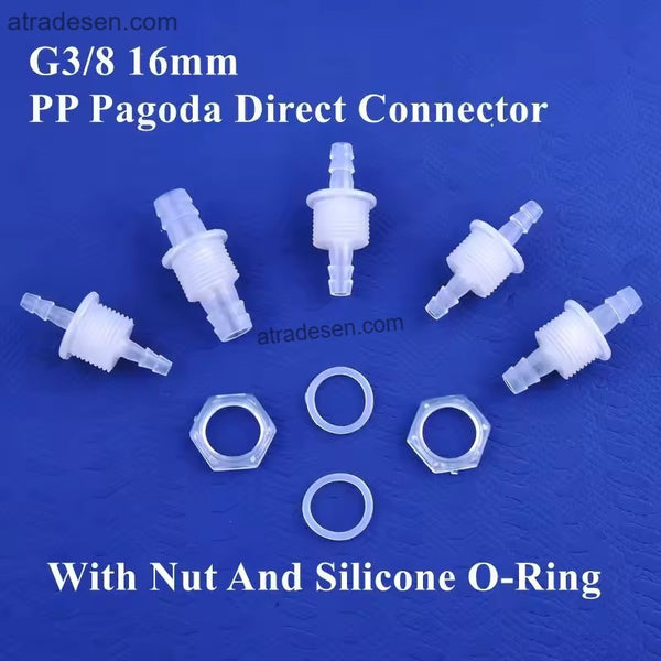 Food Grade BSP Thread Bulkhead Fitting - Straight Through-Panel Barbed Connector