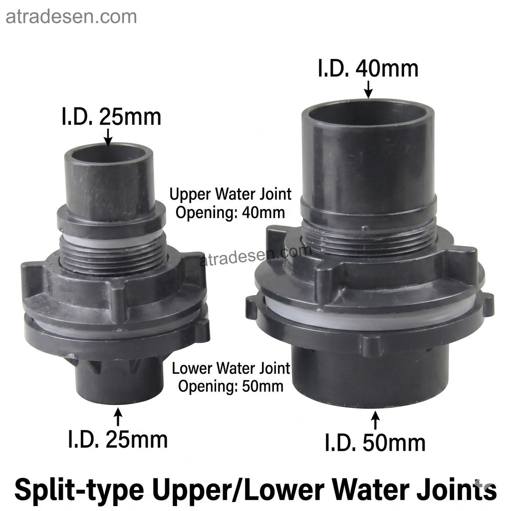 Split-Type Quick Release Aquarium Bulkhead | Upper/Lower Sump Water Joint | Standpipe Overflow & Drain Connector