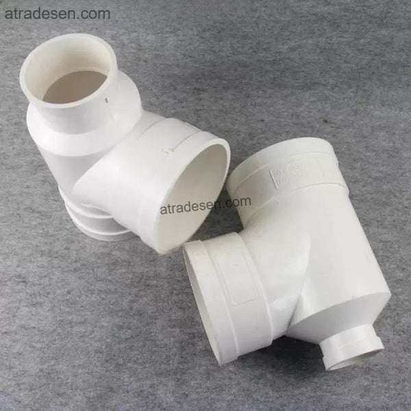 Premium White PVC Bottle Reducing Tee (110mm) - Space-Saving Drainage Fitting