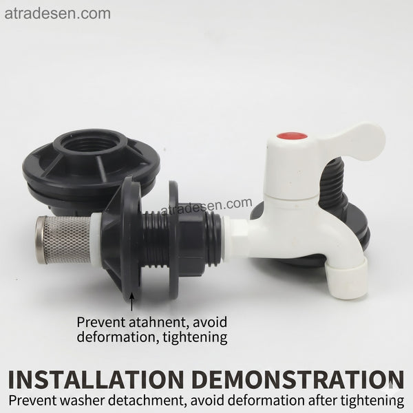 UPVC Double Internal Thread Tank Bulkhead (12 - 1)  FPT x FPT Water Tank Adapter  Aquarium & Rain Barrel Connector
