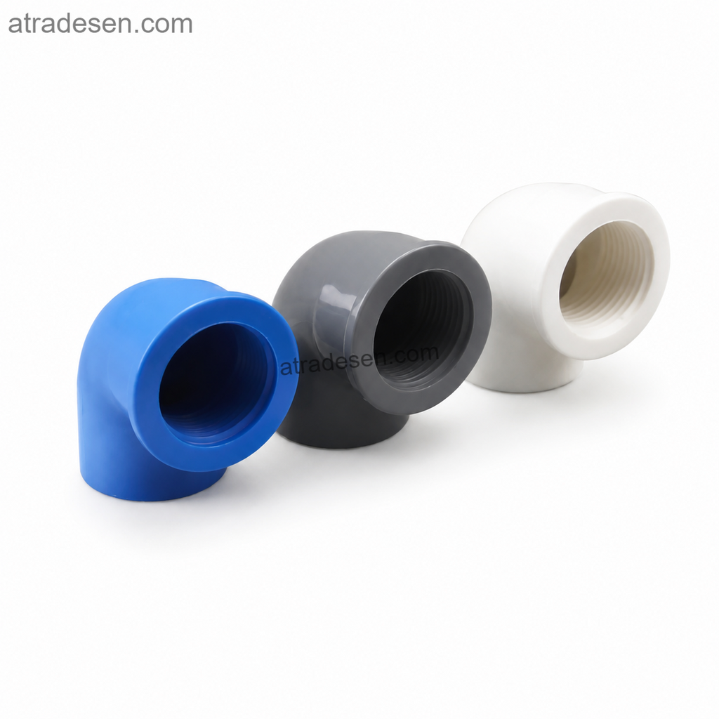 UPVC Female Threaded 90-Degree Elbow | Slip Socket to Female Thread Transition Elbow (20mm - 32mm) - Atradesen