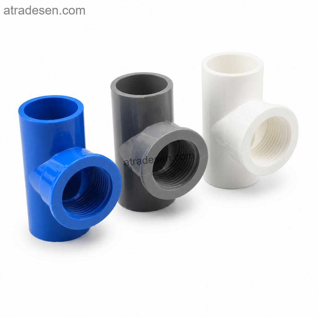 UPVC Female Threaded Branch Tee | Slip Socket Run to Threaded Branch Pipe Fitting (20mm - 32mm) - Atradesen