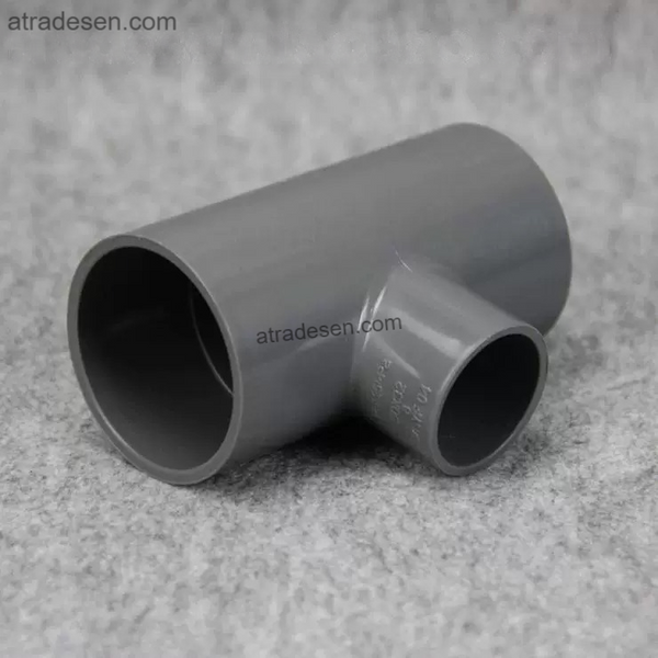 UPVC Reducing Tee Pipe Fitting for Aquarium, Hydroponics & DIY Plumbing Gray (25mm - 63mm)