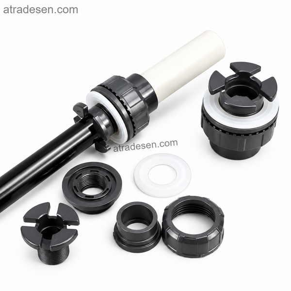 UPVC Standpipe Drain Bulkhead Fitting (20-40mm) for Aquarium | Atradesen