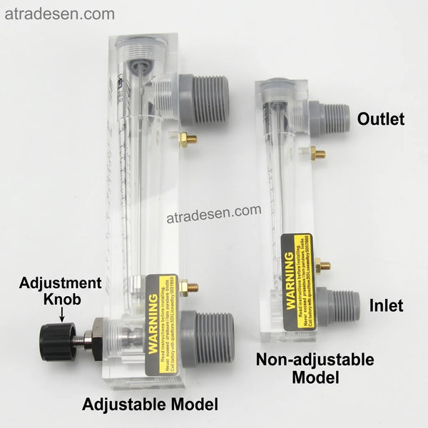 Adjustable Panel Mount Flow Meter with Valve - LZM Acrylic Rotameter for Liquid & Gas