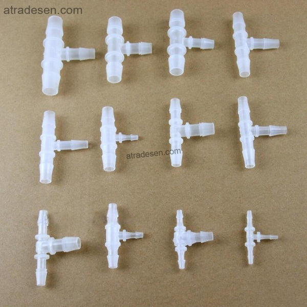 Food Grade T-Type Reducing Barbed Connector - Plastic Tubing Tee Splitter (PP/PE)