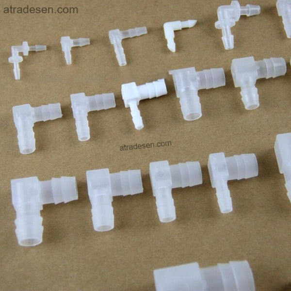Food Grade 90 Degree Reducing Elbow Barbed Connector - Hose Reducer Fitting (PP/PE)