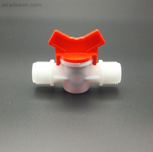 Premium Plastic Male BSP Thread to Barbed Ball Valve - Fluid Flow Control Switch