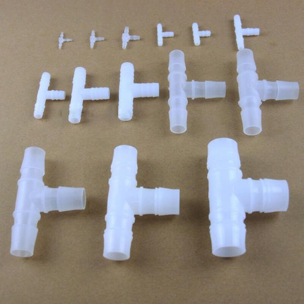 Food Grade T-Type Barbed Hose Connector - Equal Tee Splitting Joint Fitting (PP/PE)