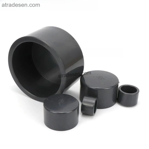 Premium Dark Grey UPVC End Cap (20mm-63mm) - Chemical Grade Slip Pipe Plug