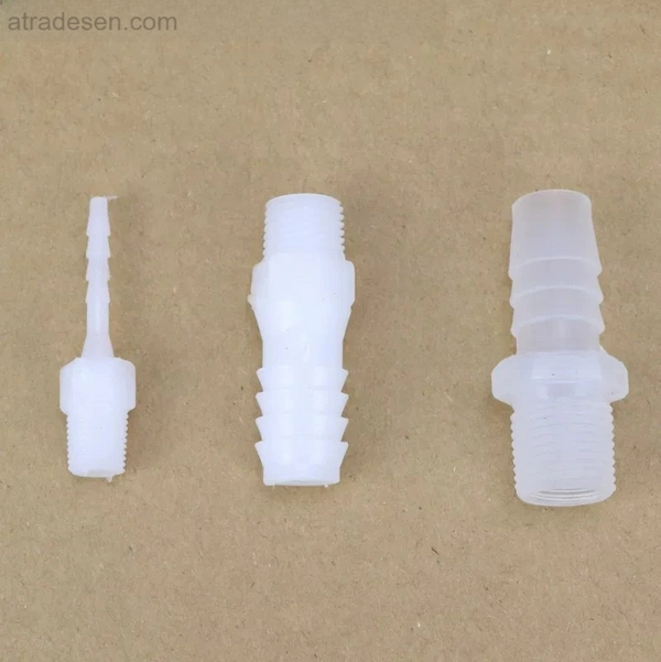Premium Food Grade PP Male BSP Thread to Barb Adapter - Straight Hose Connector
