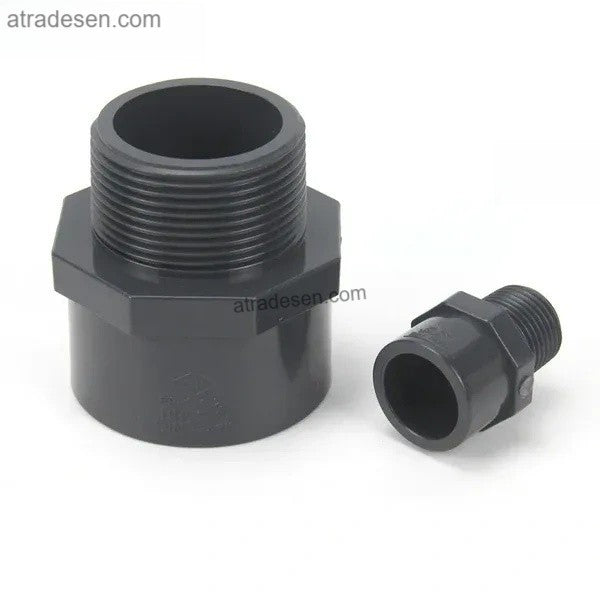 Premium Dark Grey UPVC Male Threaded Adaptor (20mm-75mm) - Chemical Grade Slip x MPT Connector