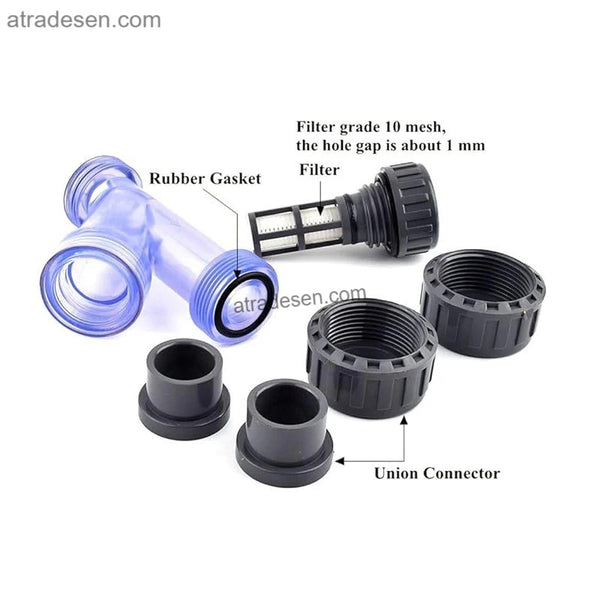 Clear PVC Y-Strainer Water Filter - 10 Mesh Inline Pre-Filter (Solvent Weld Slip Ends)