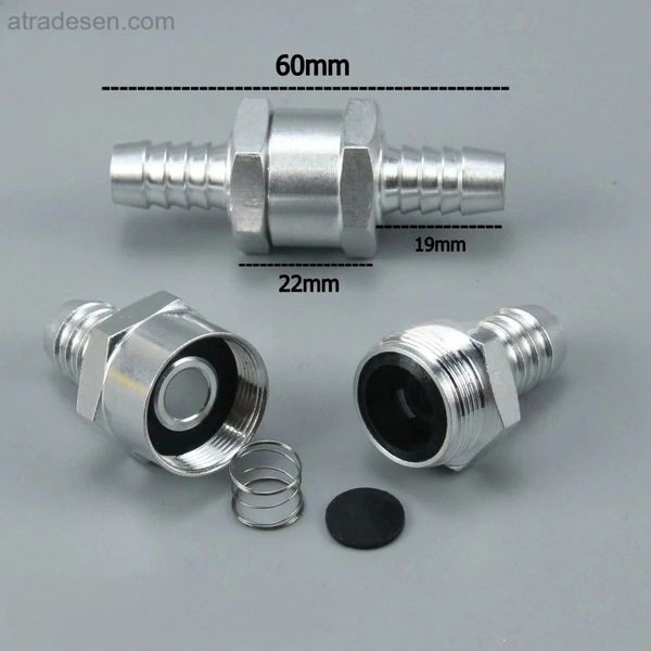 Heavy Duty Aluminum Alloy Inline Check Valve - One-Way Fuel & Liquid Non-Return Valve