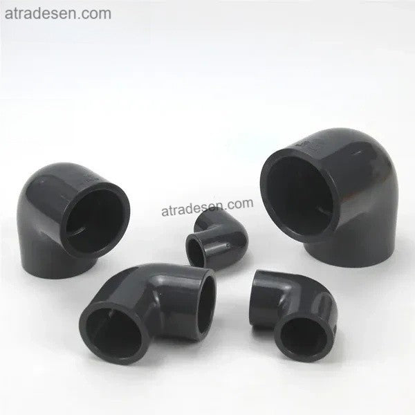 Heavy-Duty Dark Grey UPVC 90-Degree Elbow (75mm-315mm) - Industrial Chemical Pipe Fitting