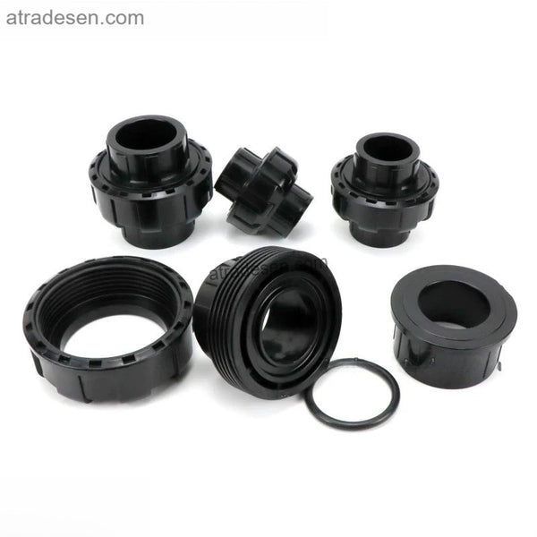 Premium Pure Black UPVC Pipe Union - Chemical Grade Slip Disconnect Fitting (20mm to 50mm ID)
