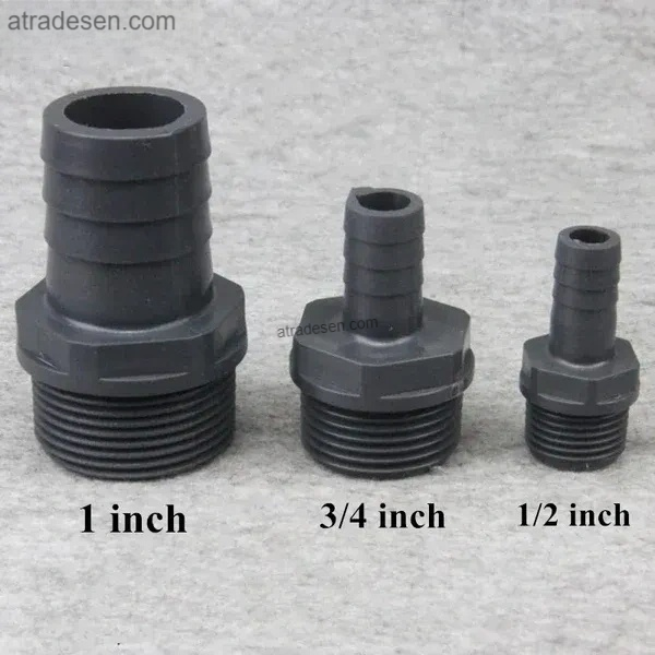 Heavy-Duty UPVC BSP Male Thread to Hose Barb Adapter - Rigid to Flexible Tube Connector