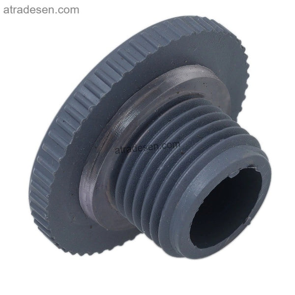 Premium Grey PVC Male Threaded Plug (25mm-63mm) - End Cap with Gasket for Water Tanks