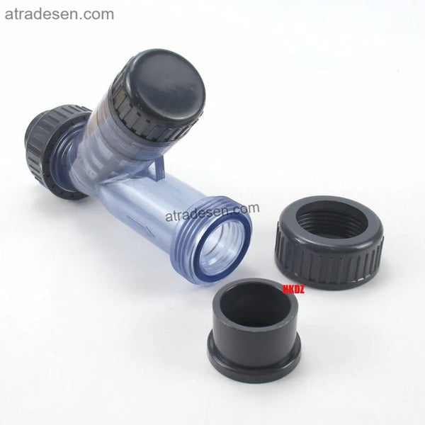 Chemical-Grade Clear UPVC Y-Strainer - Inline Liquid Filter with EPDM Seal & Spare PP Mesh