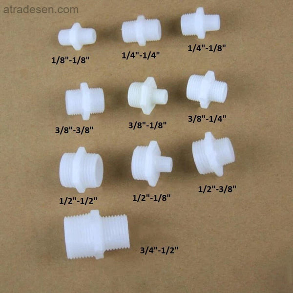 Premium PE Plastic Hex Nipple - Double Male Threaded Pipe Fitting (BSP & Metric)