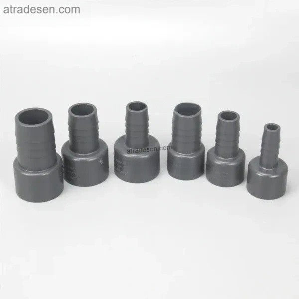 Space-Saving UPVC Slip Socket to Hose Barb Adapter - Rigid Pipe to Flexible Tubing Connector