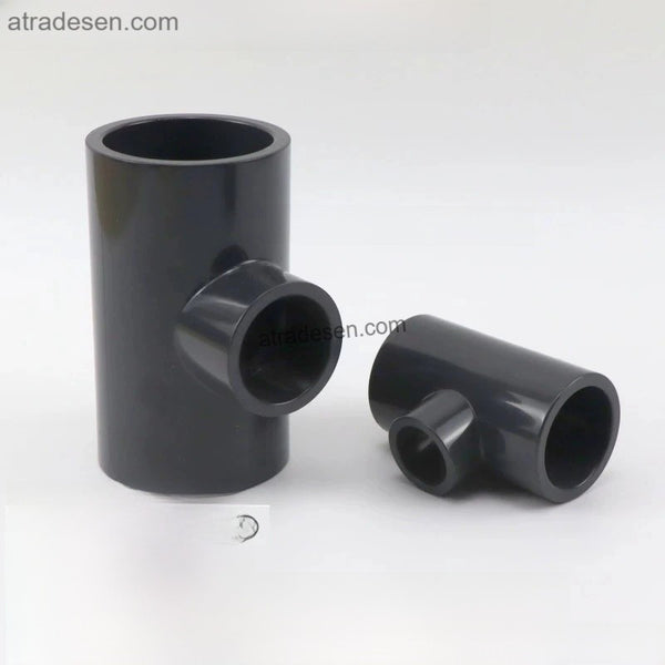 Heavy-Duty Dark Grey UPVC Reducing Tee (90mm-160mm) - Industrial Chemical 3-Way Fitting