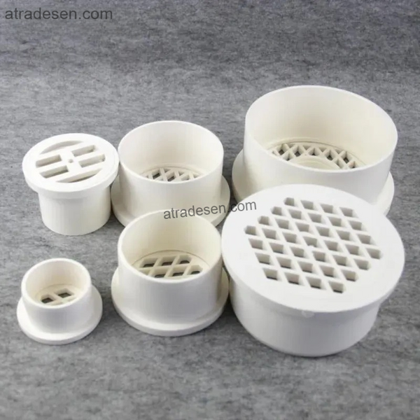 Heavy-Duty White PVC Floor Drain Strainer (75mm-160mm) - Industrial Drain Grate