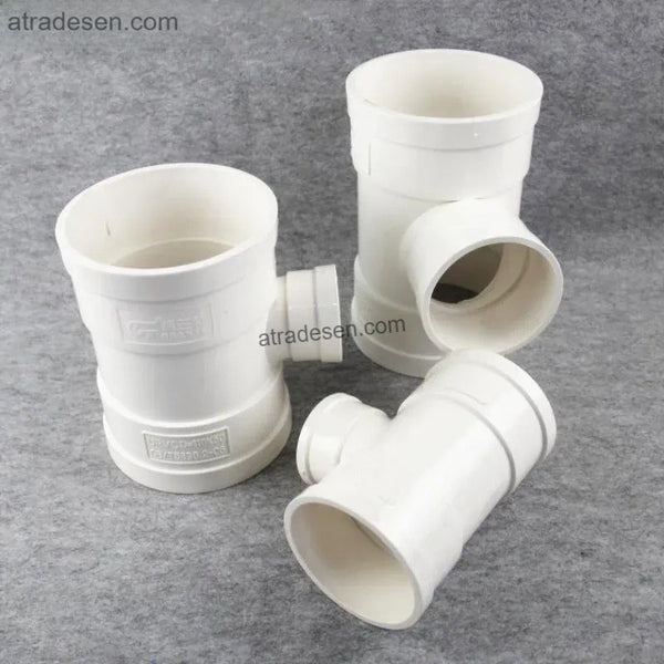 Heavy-Duty White PVC Reducing Sanitary Tee (75mm-200mm) - Commercial Drainage Fitting