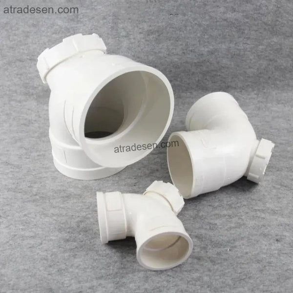 Premium White PVC 90-Degree Elbow with Cleanout Port (50mm-110mm) - Drainage Access Fitting