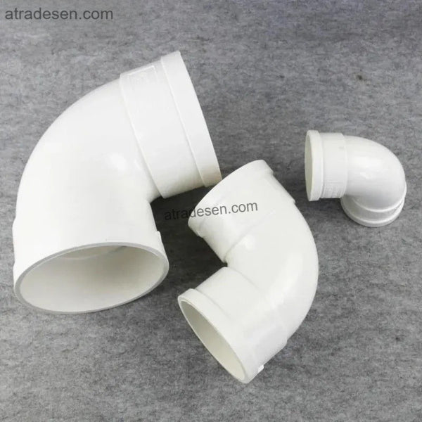 Heavy-Duty White PVC 90-Degree Drainage Elbow (50mm-200mm) - Commercial Sewer Sweep