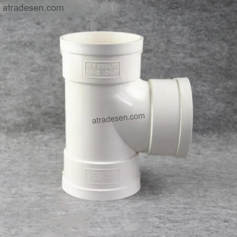 Heavy-Duty White PVC Sanitary Tee (50mm-200mm) - Commercial Drainage Fitting
