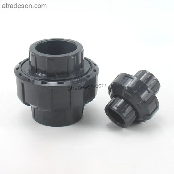 Premium Dark Grey UPVC Union Fitting (20mm-50mm) - Chemical Grade Quick Disconnect