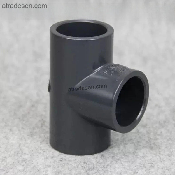 Premium Dark Grey UPVC Equal Tee (20mm-63mm) - Sanking Chemical Grade 3-Way Fitting