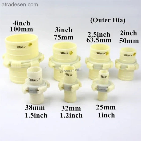 Heavy-Duty ABS Claw Quick Coupling - Equal & Reducing Step-Down Hose Connectors