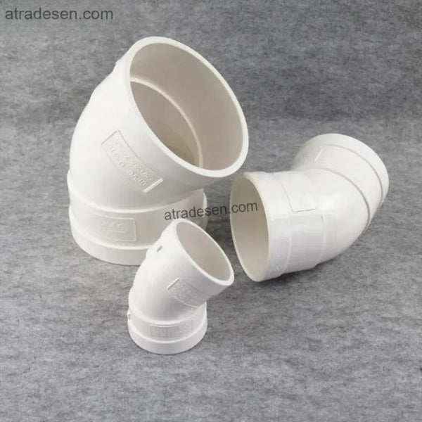 Heavy-Duty White PVC 45-Degree Drainage Elbow (50mm-200mm) - Sewer Pipe Sweep Fitting