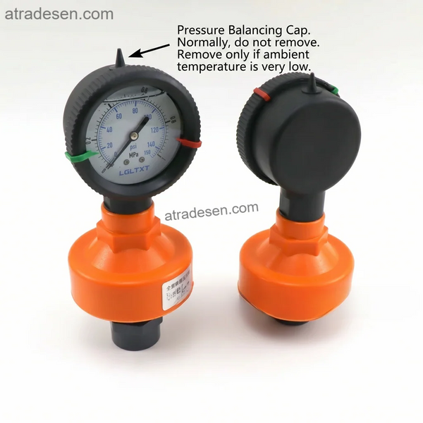 All-Plastic Diaphragm Pressure Gauge - UPVC Chemical Seal Gauge with FPM Membrane (1/2