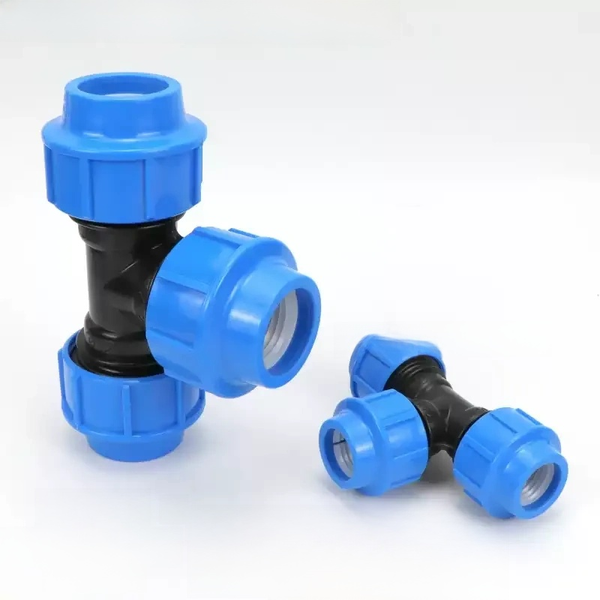 Premium PP Compression Equal Tee - UV Resistant Quick Connect Pipe Splitter