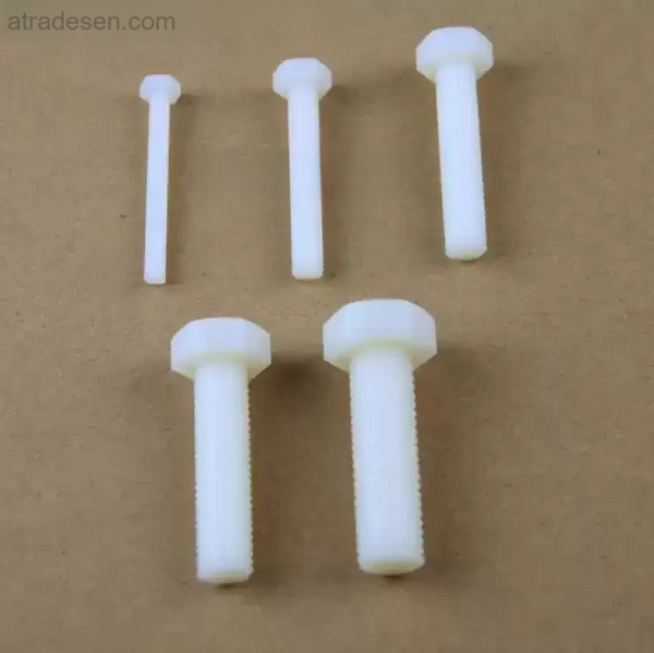 Premium Nylon Hex Head Bolts - Metric M4-M12 Plastic Machine Screws (40mm Length)