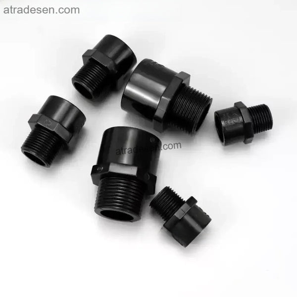 Premium Pure Black UPVC Male Adapter - Light-Blocking Slip x MPT Fitting (1/2