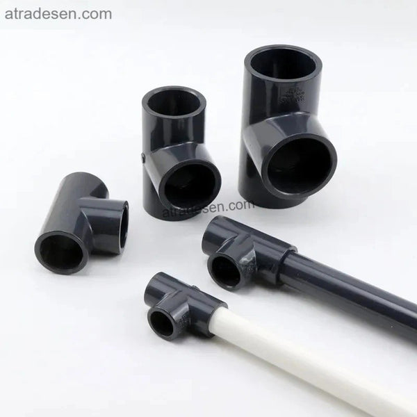 Premium Pure Black UPVC Equal Tee - Chemical Grade Slip Socket Fitting (20mm to 63mm ID)