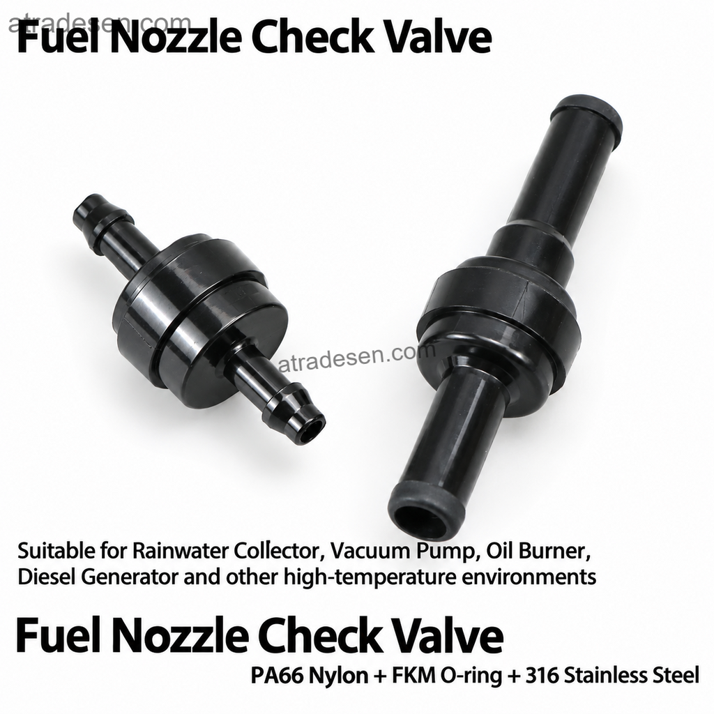 PA66 Fuel Line Check Valve (3.2-7.9mm) for Diesel & Vacuum | Atradesen